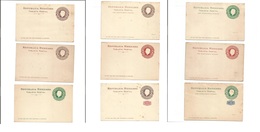 Mexico - Stationery. C. 1913-17. Hidalgo Embossed Issue. Mint Stationary Collection Of 9 Different Including Revolution  - México