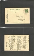 Mexico - Stationery. 1951 (31 Ago) Tacubaya - USA, Denver, Cº. 10c Green Stat Card. Third Group Monuments. Fine. - Mexique