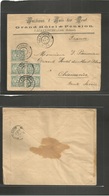 Netherlands. 1899 (4 Sept) Valkenburg - France, Chamoux (6 Sept) Multifkd Env Incl 2 1/2c Block Of Four. - Altri & Non Classificati