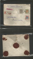 Netherlands. 1921 (18 Aug) Gravenhage - Basel, Riehen, Germany. Registered INSURED 900 Frs, Multikd Fkd Env R-labels + V - Andere & Zonder Classificatie