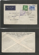 Dutch Indies. 1939 (7 Dec) Batavia - Norway, Oslo. Air Fkd + India Censored + Singapore. Censored Envelope. Better Desti - Netherlands Indies