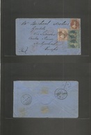 New Zealand. 1870 (18 Aug) Greymouth - Switzerland, Tiano, Gordola. Via Locarno (30 Oct) Multifkd Envelope Bearing 1d Li - Sonstige & Ohne Zuordnung