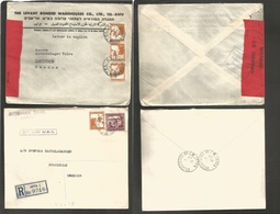 Palestine. 1940 (Jan-Sept) Pair Of Airmail Fkd Envelopes To Sweden. One Registered, Other Censored. VF Duo. - Palestina