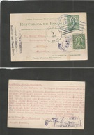 Panama. 1926 (5 Jan) Alto Lino, Chiriqui, Germany, Solingen. Superb Billage Origin. 0,01 B Green Stat Card + Adtl Tied D - Panamá