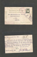 Panama. 1931 (19 May) Boquete - Germany, Unna. Via GPO (22 May) 0,01 Bo Green Stat Card. Fine Usage. - Panama