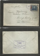 Panama. 1937 (28 Nov) Bocas De Toro - Germany, Diepholz. Via NY Single Red UPU Fkd 5c Envelope, Rolling Cachet. Reverse  - Panamá