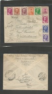 Persia. 1939 (5 March) Djulfa Esfahan - Germany, Falling Costel. Registered Multifkd Colorful Envelope. VF. - Irán