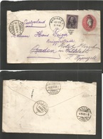 Philippines. 1902 (26 July) Manila - Switzerland, Baden (4 Sept) 2c US Ovptd Philippines + 3c Adtl, Grill + Cds + Arriva - Filippijnen