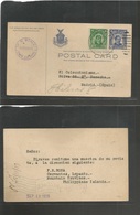 Philippines. 1919 (19 Sept) Cervantes, Lepanto, Mountain Province - Madrid, Spain 2c Blue Stat Card +  Adtl, Cds. Fine U - Filippine