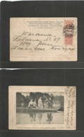 Poland. 1915(1 May) Rusia Postal Admin. Warsaw Local Posted Ppc, Bilingual Cds. Lake With Barque. - Andere & Zonder Classificatie