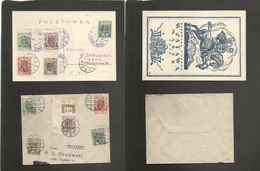 Poland. 1919-20. 2 Ovptd Provisional Issues On Cover / Ppc Usages. Fine Pair. - Andere & Zonder Classificatie