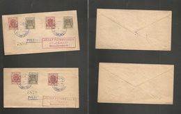 Poland. 1919 (7 May) Warsaw Local Usage / Ovptd Issue In Two Envelopes / 7 Diff Values. Fine. - Sonstige & Ohne Zuordnung