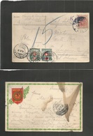 Poland. 1919 (5 Oct) Przimyil - Switzerland, Lugano, Rvigliana (15 Oct) Tirino. Fkd Ppc + Taxed + Swiss P. Dues Tied VF  - Andere & Zonder Classificatie