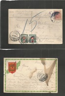 Poland. 1919 (5 Oct) Przimyil - Switzerland, Lugano, Rvigliana (15 Oct) Tirino. Fkd Ppc + Taxed + Swiss P. Dues Tied VF  - Autres & Non Classés