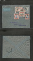 Portugal-Mozambique Company. 1938 (13 July) Vila Fontes - Switzerland, Zürich Via Beira. Air Multifkd Envelope Incl Tria - Andere & Zonder Classificatie