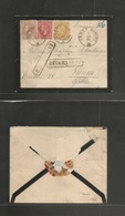 Romania. 1884 (3 Jan) Jassy Saradie - Wien, Austria. Registered Tricolor Mixed Issues Multifkd Envelope, Tied Cds. Fine. - Andere & Zonder Classificatie