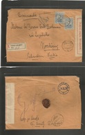 Romania. 1916 (24 June) Torqu Neamtu - Sweden, Nornkoping (30 June) Registered Censored Fkd Env Ovptd. Nembol Country De - Other & Unclassified