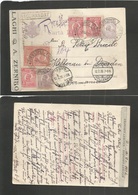 Romania. 1926 (8 July) Tigueni - Germany, Helleran (12 July) Registered 1 Len Lilac Stationary Card + Fine Adtl Stamps + - Other & Unclassified