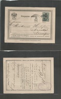 Russia. 1880 (28/9 March) Libau (Latvia - Norway, Arendel. 3 Kop Black Green Fkd Early Card With Private Print. Better D - Autres & Non Classés