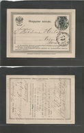 Russia. 1880 (24/5 March / April) Liban (Latvia) - Norway, Arendal. Early Postal Card Private Print Fkd 3k Green Black.  - Andere & Zonder Classificatie