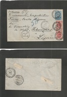 Russia. 1894 (12 Jan) "ROCHT" PERFIN Beberept - Switzerland, Luzern (23 Jan) A Very Rare PERFIN Early Usage On A Registe - Autres & Non Classés