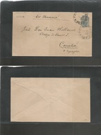 Russia. 1897 (7 Dec) Riga (Latvia) - Spain, Coruña. North East Point. 10 Kop Blue Stat Env. Better Destination. - Sonstige & Ohne Zuordnung