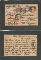 Russia. 1917 (22 Oct) Troick (Latvia, Riga) Denmark, Kopenhaghen (12 Jan 18) Red Cross Mail. Registered 3 P Red Stat Car - Autres & Non Classés