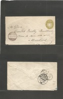 Salvador, El. 1889 (29 Sept) GPO - Spain, Madrid (27 Oct) 11c First Issue Stationary Envelope. Via NY (14 Oct) Very Rare - Salvador