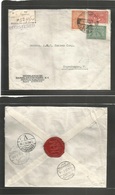 Saudi Arabia. 1939 (27 June) Dyeddah - Denmark, Copenhagen (10 July) Registered Multifkd Envelope Via Alexandria - Port  - Arabie Saoudite