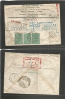 Saudi Arabia. 1946 (22 Sept) Mecca - Uk, London. Registered Multifkd Airmail Envelope. Via Djeddah, Forwarded. Some Stam - Arabie Saoudite