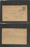 Serbia. 1908 (21 July) Podeoritz - Hungary, Budapest (25 July) Complete 5p Green Stat Wrapper Violet Bilingual Cachet +  - Serbie