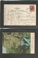 Serbia. 1908 (9 Dec) Leskovat - Norway, Balesmur. Fkd 10p Red Watterfall Ppc. Fine Origin Village + Better Dest. - Serbien