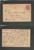 South Africa. 1913 (21 Aug) S. Q Don Don, ORC - Germany, Munich 1d Red  Stat Card. VF Usage. - Other & Unclassified