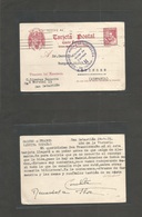 E-Enteros Postales. 1939 (24 April) San Sebastian - Alemania. EP 45c. Cervantes Rosa Con Censura. Escaso Circulado. Boni - Other & Unclassified