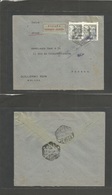 E-Provincias. 1943 (27 April) Malaga - Suiza, Ginebra. Sobre Franqueo Via Aerea. Periodo Escasez Combustible (WWII) Via  - Other & Unclassified