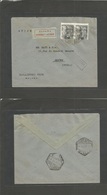 E-Correo Aereo. 1943 (23 Julio) Malaga - Suiza. Franqueo Via Aerea Via Sevilla (24 Julio) Periodo Escasez Combustible Av - Autres & Non Classés