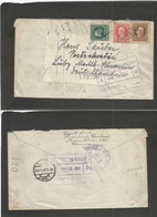 Cuba. 1920 (21 Dic) Camaguey - Alemania, Lübz. Merhlb Schwein. Bonito Sobre Franqueo Multiple Certificado. Tarifa 13 Cts - Andere & Zonder Classificatie