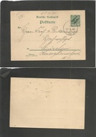 Marruecos - German. 1900 (12 March) Tangier - Germany, Munich. Ovptd 5c Spanish Currency Stat Card. Fine. - Maroc (1956-...)
