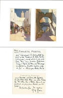 Marruecos. 1930 (14 Mayo) 2 Tarjetas Postales Con Explicaciones Visitas De Tetuan De Pintura De Mariano Bertuchi, El Dis - Morocco (1956-...)