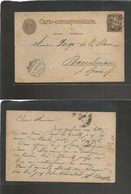 Switzerland - Stationery. 1880 (28 Feb) Bern - Spain, Barcelona (1 March) 5c Brown Stat Card + 5c Adtl, Cds. A Better De - Andere & Zonder Classificatie