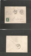 Switzerland. 1882 (17 Aug) Pontresina - Spain, San Sebastian (21 Aug) Single 25c Green Fkd Envelope, Cds. Fine + Dest Sc - Other & Unclassified