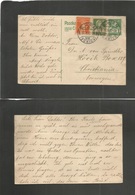 Switzerland. 1922 (27 Oct) Elgg - Norway, Christania. 10c Green Stat Card + 2 Adtls, Cds. VF + Dest. - Andere & Zonder Classificatie