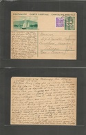 Switzerland - Stationery. 1935 (21 Aug) Meilen - Persia, Teheran. 10c Green Vevey Illustrated Stat Card + 10c Adtl Cds.  - Sonstige & Ohne Zuordnung