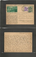 Switzerland - Stationery. 1935 (8 Sept) Meilen - Persia. Teheran 10c Green Lenkenhad Illustrated Stat Card + 10c Lilac A - Other & Unclassified