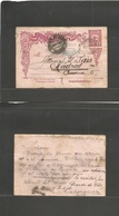 Turkey. 1907 (20 June) Mersine - Germany, Berlin (29 June) 20p Red / Pink Stat Card. Scarce Dest. - Other & Unclassified
