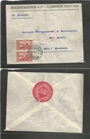 Turkey. 1916 (26 June) Samsoun - Germany, Koln. Fkd + Censored Envelope, Superb Neat Postal Bilingual Cachet. - Autres & Non Classés