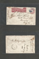 Usa. 1869 (26 May) Virginia City, NEVADA - Germany, Nuremberg (18 June) Paid Pacific UNION Express Cº 3 Cents Rose Stati - Other & Unclassified