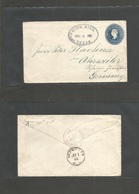 Usa - Stationery. 1881 (2 July) High Hill, Texas - Germany, Ahrweiler. 5c Blue Intense Stat Env, Oval Bue Cachet. Fine S - Autres & Non Classés