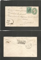 Usa - Stationery. 1882 (11 Sept) Doppa, Indiana - Germany, Konigstdorf (22 Sept) Via Baltimore. 3c Green Stat Env + 3c A - Autres & Non Classés