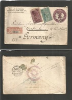 Usa - Stationery. 1893 (13 Dec) NYC - Germany, Brekenlein (21 Dec) Registered Colon Issue Printed Stat Envelope + 2 Adtl - Sonstige & Ohne Zuordnung